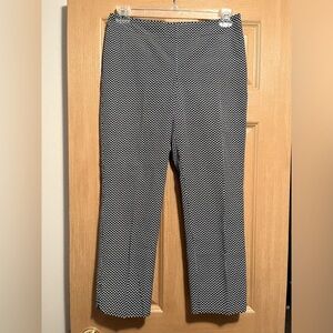 Talbots Navy Blue and White Straight Leg Heritage Dress Pants